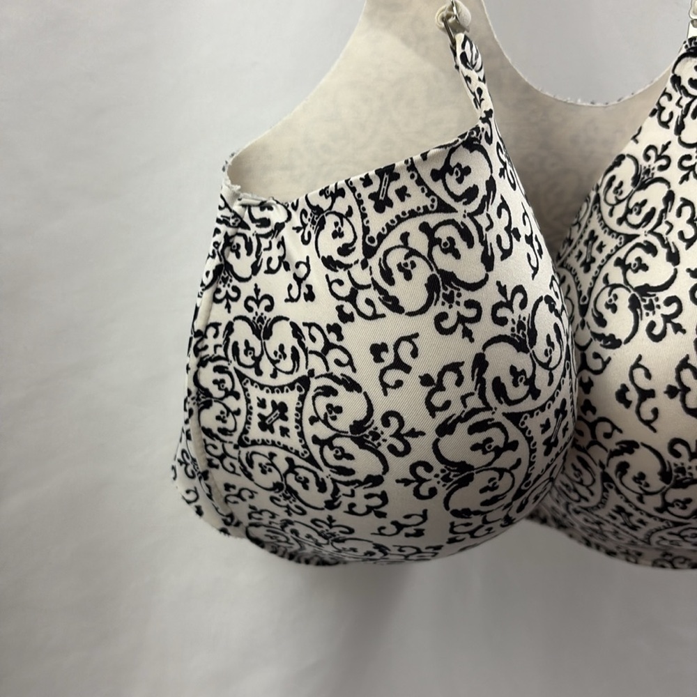 SOMA Vanishing Back Full Coverage Bra - 34DD Black White Front Close - Picture 6 of 11